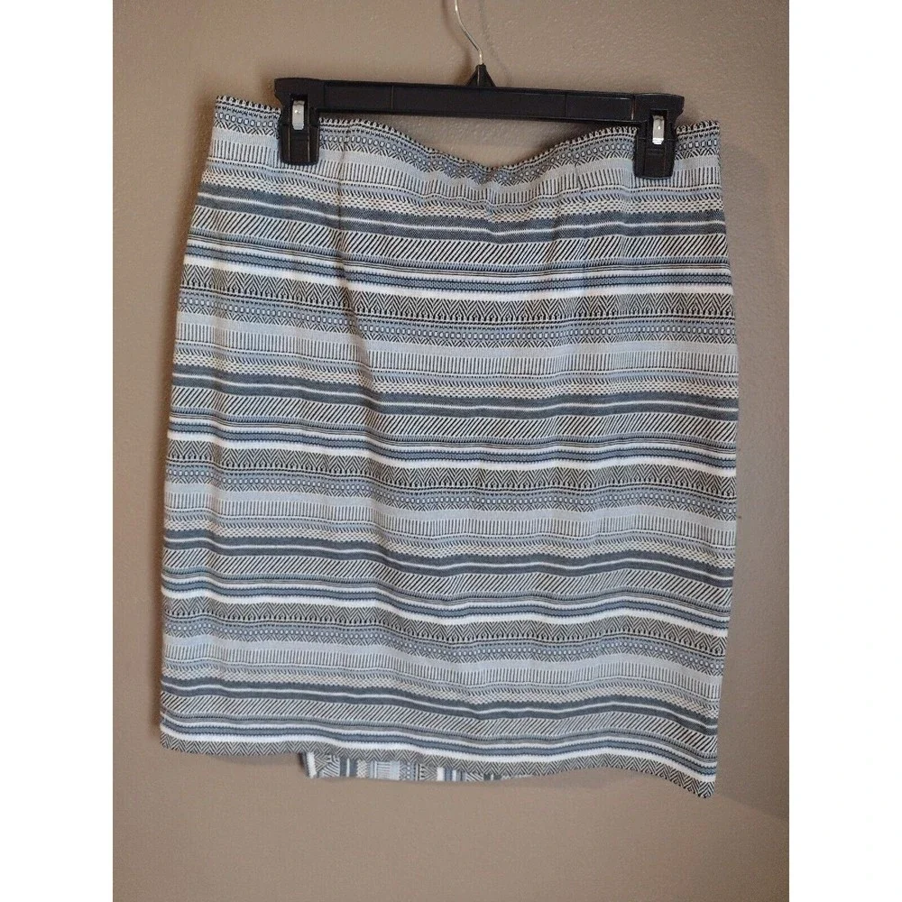 J. Jill Womens S Small Striped Mini Stretch Skirt Faux Wrap Soft Comfort